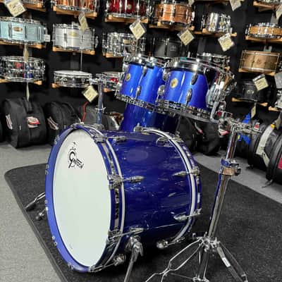 ~WOW!~ Gretsch USA Custom 4-Piece 10/12/16/22 Drum Kit Set in Gloss Mystic Blue Lacquer image 3