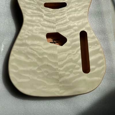 Veneer Quilted Maple Top Guitar Tele Style Mahogany Body image 1