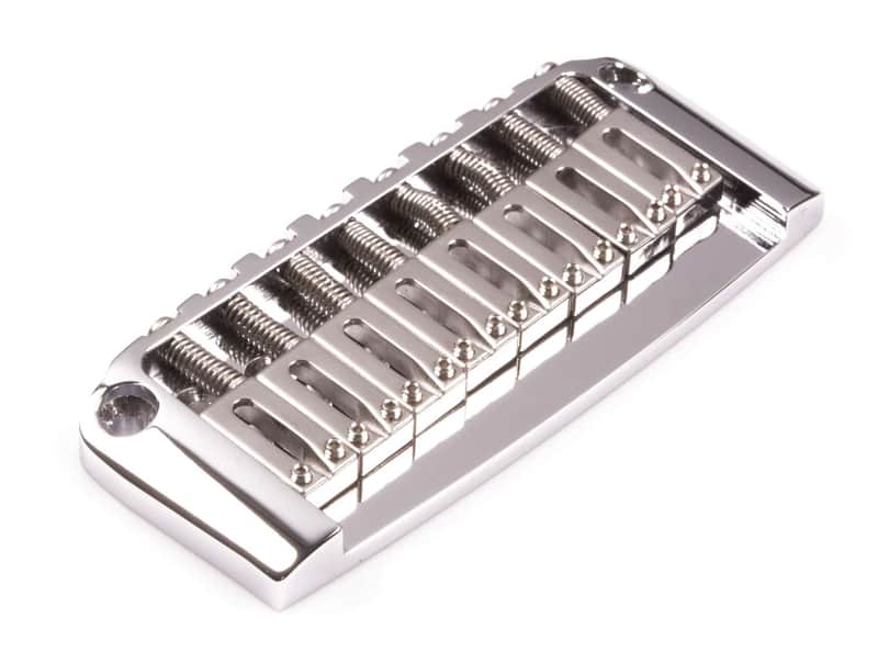 Genuine Hipshot Ibanez Gibraltar replacement Bridge 8 String Chrome 4IBG08C image 1