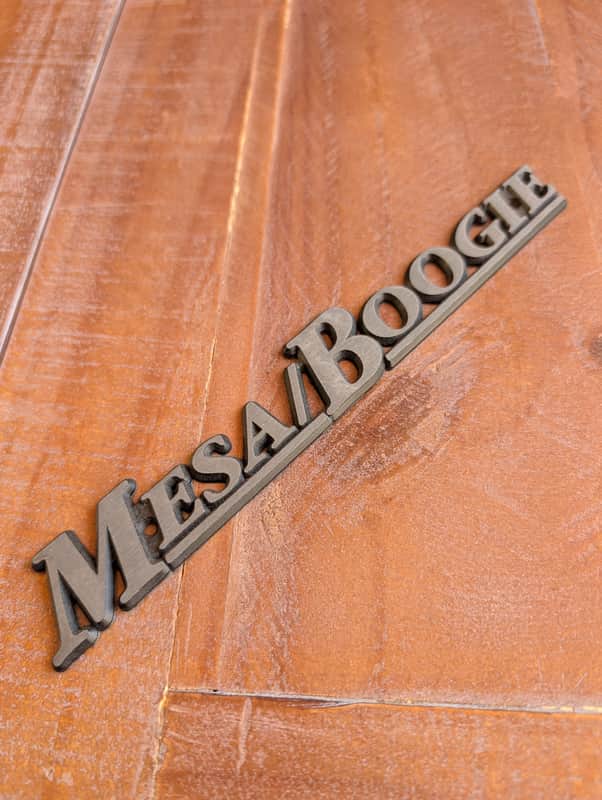 Mesa Boogie Logo Emblem Amplifier Badge 9.5" Silver Vintage Great Condition! image 1