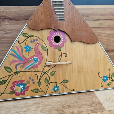 Balalayka Folk Instrument Hand Painted Flowers Balalaika 3 String image 1