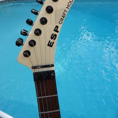 ESP M-2 Craft House 1984 White Banana Headstock image 9