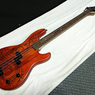 LUNA Tattoo 34" long scale 4-string BASS guitar w/ Case NEW TAT 34 - Laser Etch image 2