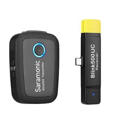 Mint Saramonic Blink 500 B5 Wireless Clip-On Mic System With Lavalier & Dual Usb-C Receiver For Android D image 3