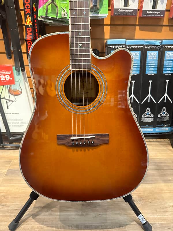 Zager ZAD900CE Solid Spruce/Rosewood Acoustic Electric AURA Pro Series 50th Anniversary Tobacco Sunburst image 1