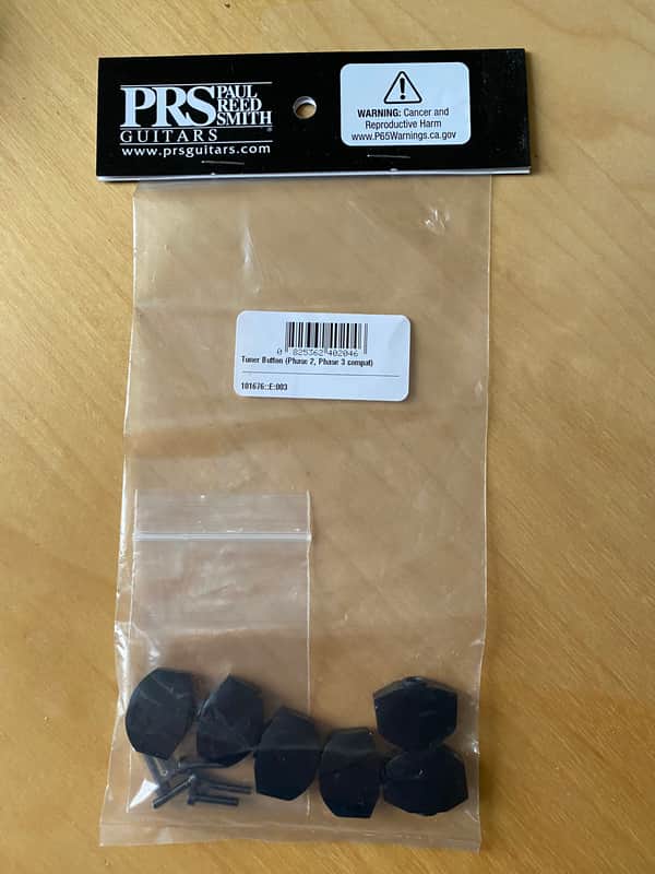 PRS Ebony Tuning Key Buttons (6) For Phase III Locking Tuners image 1