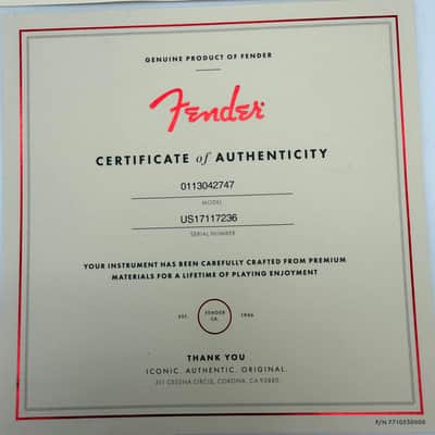 Fender Certificates of Authenticity coa Set of Four coa701 image 5