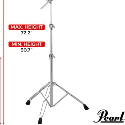 Pearl BC830 Double-Braced Cymbal Boom Stand, Medium Weight Boom Stand with Gearless UniLock Cymbal Tilter, Three-Tier Height Adjustment, and Sturdy Double-Braced legs. image 3