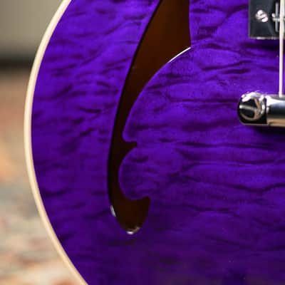 EVH SA-126 Special Quilted Maple Semi-Hollow Electric Guitar - Transparent Purple with Hardshell Case image 12