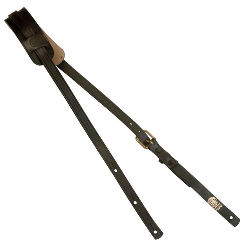 Long Hollow Leather LHL-70010-BK Long Hollow Guitar Strap, Trad w/Bckl, Blk Black image 1