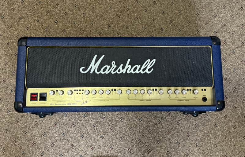 Marshall 6100 30th Anniversary Series 3-Channel 100-Watt Guitar Amp Head 1992 - 1997 - Blue image 1