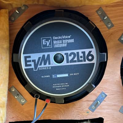 EVM12L-16 pair original cones in Leake Custom 2 x 12 Guitar Cabinet Electro Voice 12L-16 2005 - Black Tolex image 6