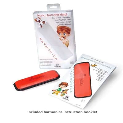 Suzuki Airwave Harmonica Easy-to-Hold Easy-to-Play Standard 10-Hole Diatonic Key of C Harmonica RED w/incl Instruction Booklet Pro-Quality Brass Reeds Super-Comfortable Resin Formed Body ALL AGES image 4