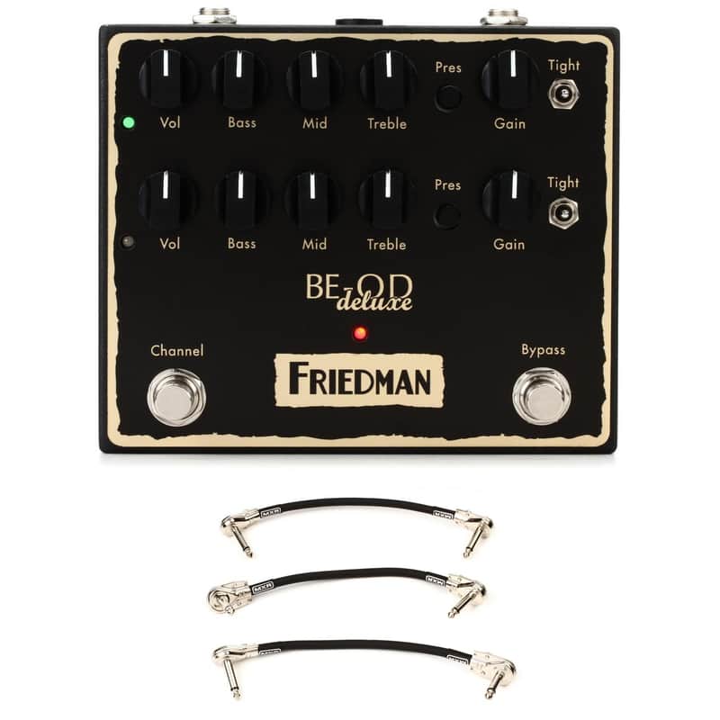 Friedman BE-OD Deluxe Dual Overdrive Pedal with 3 Patch Cables image 1