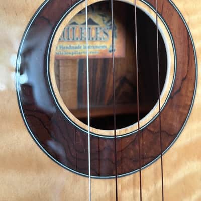 Luis Pilarte Custom Port Orford Cedar/Cocobolo Pineapple Tenor Ukulele with Reunion Blu es Structured Gig Bag 2025 - Gloss image 11