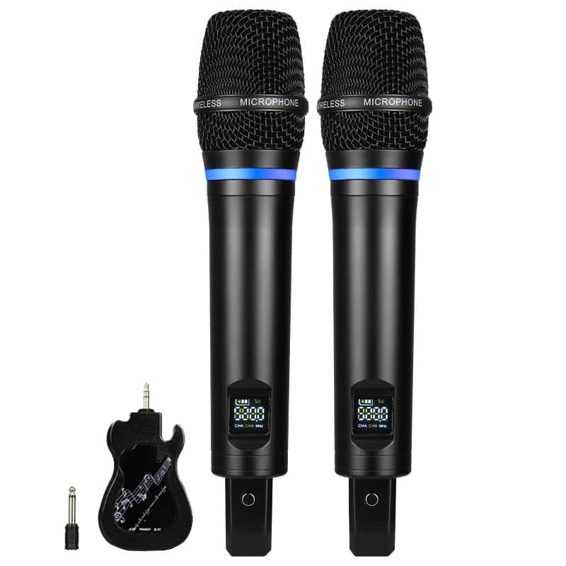Reverberation Wireless Microphone One Tow Two Outdoor Conference Stage Home Karaoke Magic Sound Card Wireless Microphone image 1
