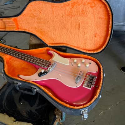 Vintage 1950s 1960s Burns London ‘Custom’ Pink Sonic Bass Guitar Ex. Bill Wyman *Ronnie Lane* image 18