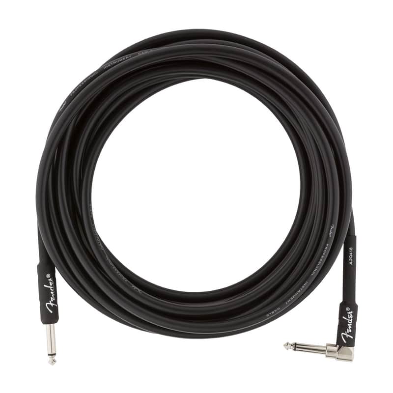 Fender Professional Series Guitar/Instrument Cable (Black, 18.6 ft, Straight/Right Angle) image 1