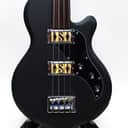 Supro Huntington II Electric Bass Guitar - Matte Black, Fretless with Piezo Bridge - New