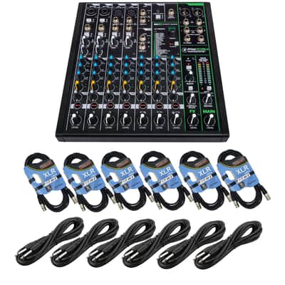 Mackie ProFX10v3, (6) XLR cables, (6) 1/4 cables Bundle image 1