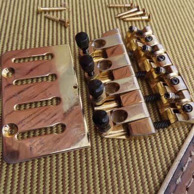 YAMAHA MB-1 MB-2 MOTION BASS BRIDGE GOLD 4 STRING with FINE TUNERS RARE!  CLEAN image 1