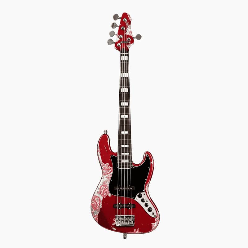 Dhatarattha DEB5 Jazz Bass 5 string - PAISLEY RELIC(Factory Mint Promotional Unit) image 1