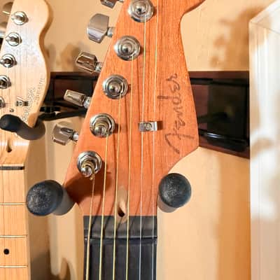 Shell Pink Fender American Acoustasonic Stratocaster image 5