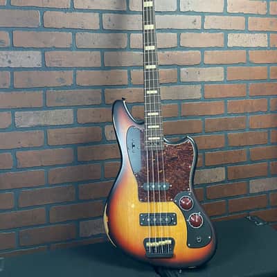 Woodcraft Electric Guitars Retro-Modified Bobcat 4 Relic Sunburst Custom Bass 34" Scale image 1