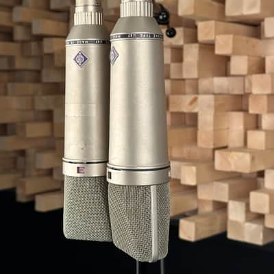 Vintage Neumann U87 Condenser Microphone Matched Stereo Pair! One SN Apart! 1971 U 87 With Swivel Mounts. Rare! image 4