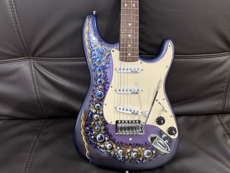 Custom Airbrushed Partscaster Stratocaster  - Airbrushed Purple Burst image 1