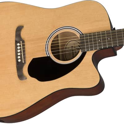 Fender FA-125CE Dreadnought Cutaway Acoustic-Electric Guitar - Natural w/ Hard Case image 4