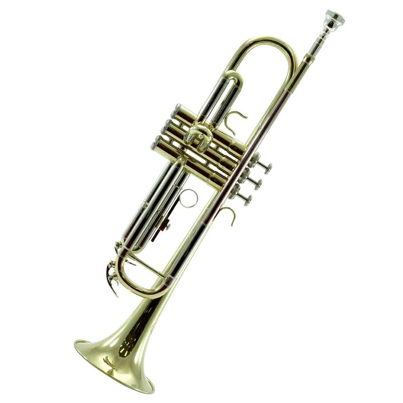 Sky Band Approved Gold Plated Bb Trumpet with Case, Cloth, Gloves and Valve Oil image 1