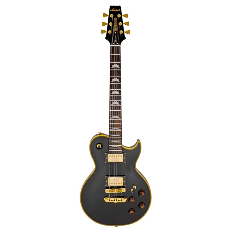 Aria PE-F80 BKTP PE Series Pro II Okoume Body Carved Top Mahogany, Set-Neck 6-String Electric Guitar image 1