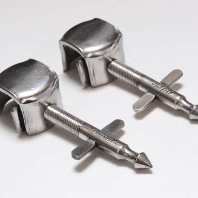 Ludwig Bass Drum Spurs, Logo Stamped, Nickel Finish, Logo, MINT! / 1920s-30s / INSPECTED & TESTED image 1