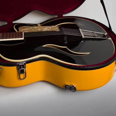 Isana Black Pearl Arch Top Acoustic Guitar (1959), molded fiberglass hard shell case. image 12