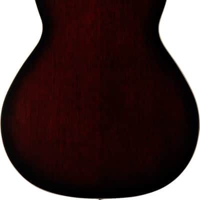 PRS SE P20E Parlor Acoustic-Electric Guitar, Solid Mahogany Top, Fire Red Burst image 3
