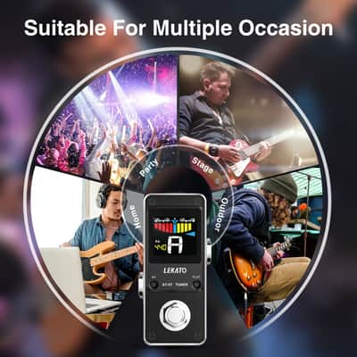 LEKATO Guitar Effect Pedal Mini Single Tuner Pitch Chromatic Tuning True Bypass image 4