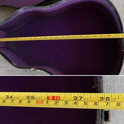 Vintage Geib Challenge Parlor Acoustic Guitar Case 1930's Faux Gator / Purple Interior Chicago USA image 8
