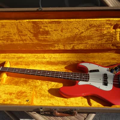 Fender Cunetto Custom Shop Jazz Bass 1996 Aged Fiesta Red image 1