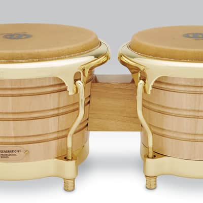 LP LP201AX-2AW 7-1/4-inch and 8-5/8-inch Generation II Bongos - Natural with Gold Hardware image 2