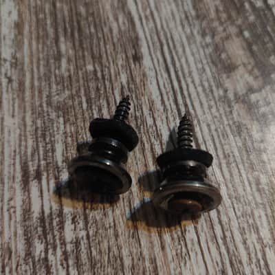 Fender Black Nickel Extra Large Strap Buttons off Korean Showmaster Super Strat image 3