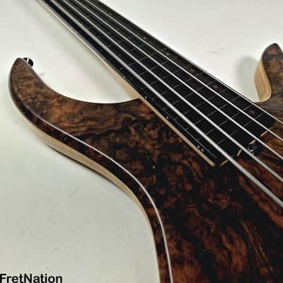 AC Guitars Krell 5-String Fretless Bass 34" Scale ACG Turkish Walnut 8.86lbs image 14