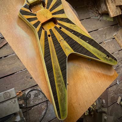 Dean Dimebag Darrell Pantera ML Limited Edition Black Gold Rising Sun Relic Custom Paint #3 image 15