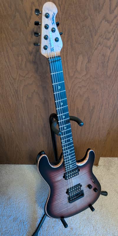 Ernie Ball Music Man Rabea Massaad Signature Sabre 2024 - Present - Vileblood Burst image 1