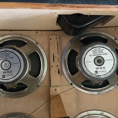 1982 Marshall Jcm 800 1960A 4X12 Speaker Cabinet G12-65 Speakers image 14