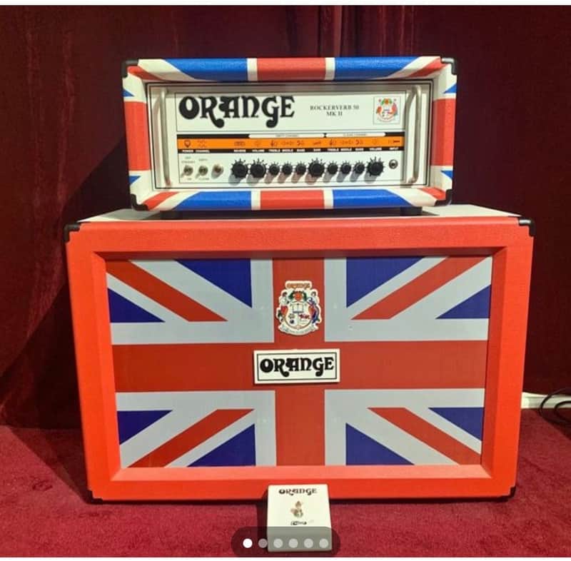 Orange Rockerverb 50 Union Jack Head + Matching 2x12 Cabinet – Rare Limited Edition image 1