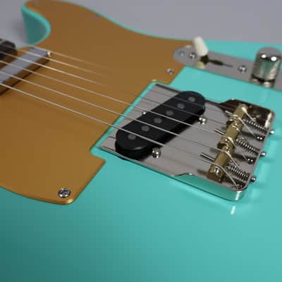 Brown Bear Guitars Telecaster roasted alder/flame maple in Seafoam Green Nitro image 19