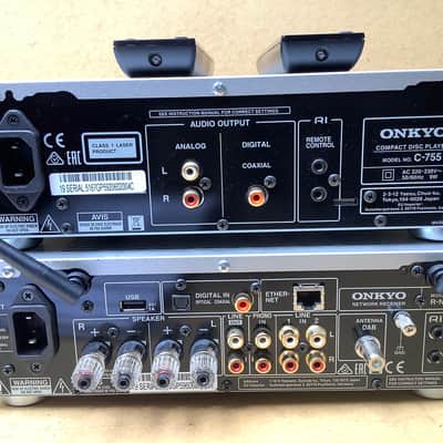 Onkyo C 755 and R-N855 R N 855 / compact disc player and network receiver amplifier / complete set with remotes image 12