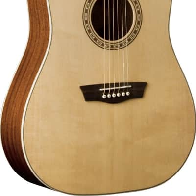 Washburn WD7S Harvest Series Dreadnought Acoustic Guitar - Natural Gloss image 2