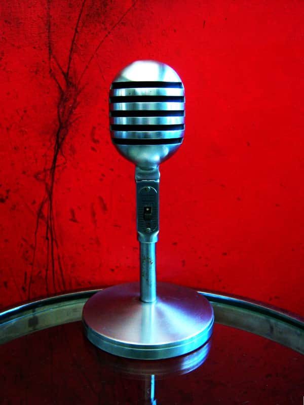 Vintage 1950's Electro-Voice 950 Cardax Crystal Microphone Hi Z w 423A desk stand display prop image 1
